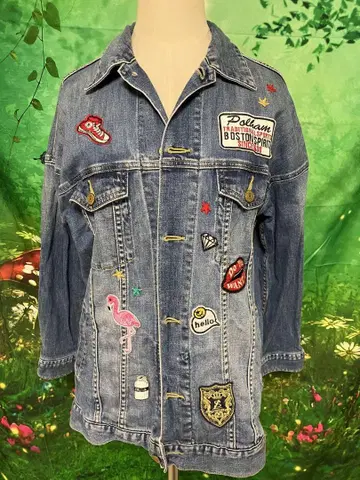 C.C.CROSS JEANS 데님 자켓 긴팔 로고 자수 새상품급
