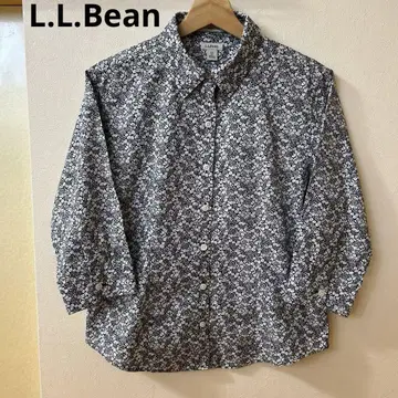 L.L.Bean Wrinkle Free 7부 기장 미니 꽃무늬 셔츠