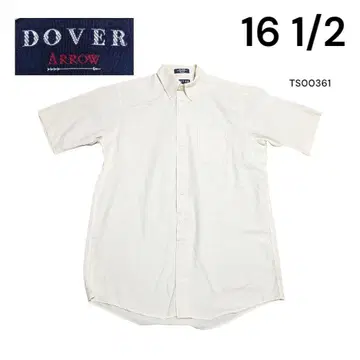 DOVER ARROW 구제 무지 반팔 셔츠 16 1/2 아이보리