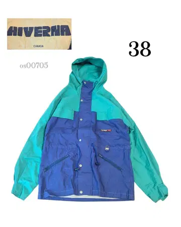 캐나다제 HIVERNA 구제 마운틴 후드티 그린 파랑 바이컬러 38