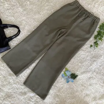 컨디션 최상 IENA 이에나 와이드 팬츠 그린 허리밴딩 일본제 36 S