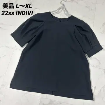 [새상품급] 22ss INDIVI 블라우스 퍼프 슬리브 L~XL 블랙