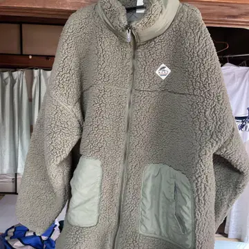 올리브 그린 플리스 자켓 XL