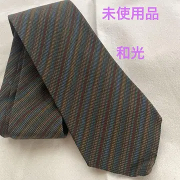 신상품 미사용 남성용 넥타이 스트라이프 신사 와코 실크 실크