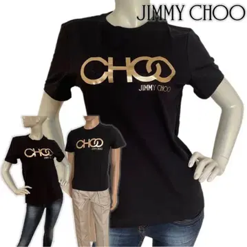 JIMMY CHOO 로고 티셔츠 블랙