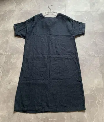 fog linen work 린넨 원피스 반팔 뒤 리본 네이비