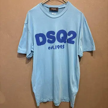 DSQUARED2 디스퀘어드 스카이블루 로고 프린트 티셔츠 L 사이즈
