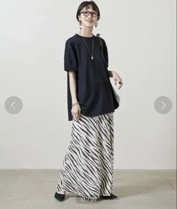 UNITED ARROWS 린넨 제브라 프린트 랩스커트 36 S 사이즈