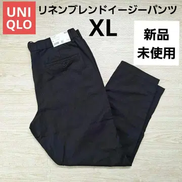 택 포함 미사용 새상품 린넨 블렌드 이지 팬츠 남성용 XL 블랙 검정