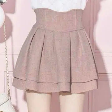 미셸 마카롱 트위드 스커트 핑크