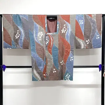 도행 코트, 짜기, 유선형, 꽃 무늬, 사슴, 리프, 기모노, 016k