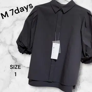 새상품급 M 7days 차콜 그레이 반소매 블라우스