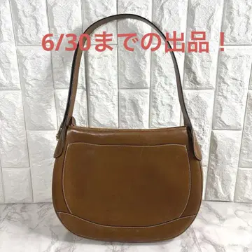 [델보] 브라운 가죽 원 핸들 숄더백 [새상품급]
