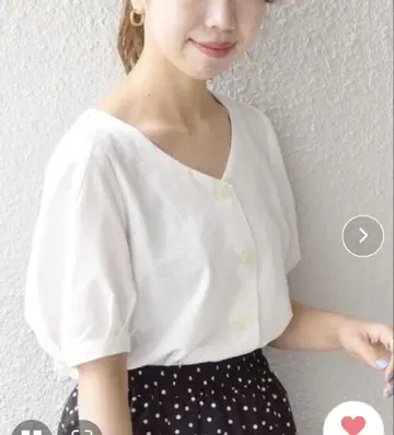 SHIPS any: 미니 축구 퍼프 슬리브 셔츠 블라우스 시원한