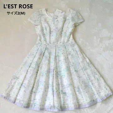 미사용 L'EST ROSE 꽃무늬 원피스 백리본 A라인 M