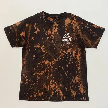 ASSC 양면 로고 프린트 블리치 가공 티셔츠 USA제 블랙 M
