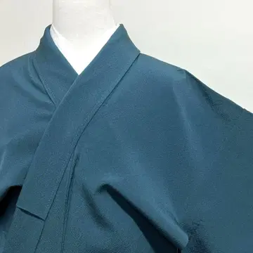 이로무지 단이 무늬 없는 그린 파티 식사 모임 기모노 017k