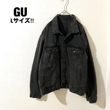 GU 지유 데님 자켓 블랙 빅 사이즈 L 오버 사이즈 코튼