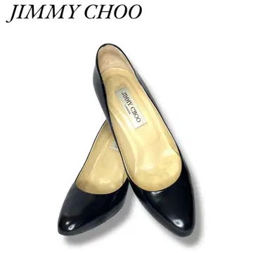 JIMMY CHOO 블랙 하이힐 펌프스 천연 가죽 8 힐 가죽