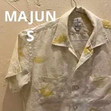 MAJUN 마준 카리유시 의류 오키나와산 꽃무늬 알로하 셔츠 사이즈 S