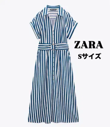 ZARA 스트라이프 린넨 블렌드 셔츠 원피스 S 사이즈
