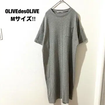 올리브 데 올리브 티셔츠 원피스 M 그레이 체형 커버 넉넉한 핏
