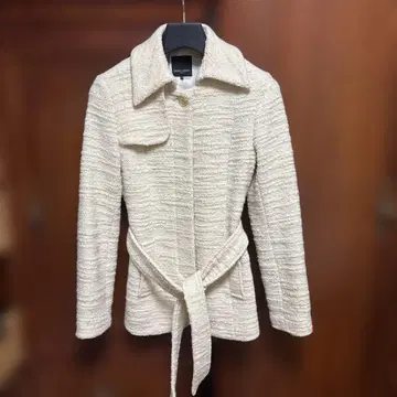 UNITED ARROWS 아이보리 울 코트 벨트 포함