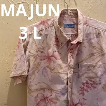 Ocean Blu MAJUN 마준 카리유시 의류 알로하 셔츠 3L