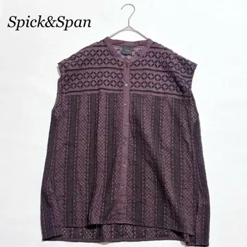 Spick&Span 스픽 앤 스팬 브로이더 레이스 프렌치 블라우스 브라운