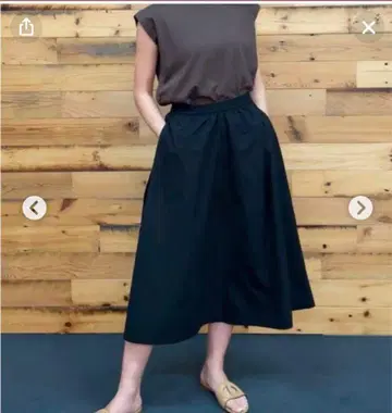 히가시하라 아키 형태 FORME 발수 플레어 스커트 블랙 사이즈 0