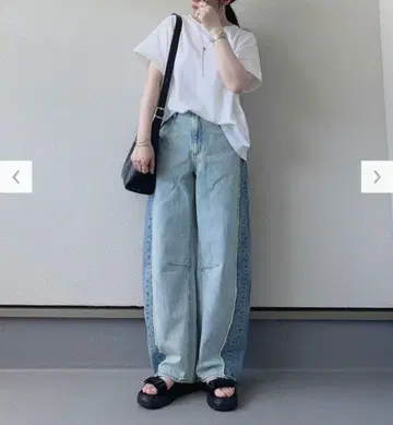 2톤 배럴 레그 청바지 GU 지유