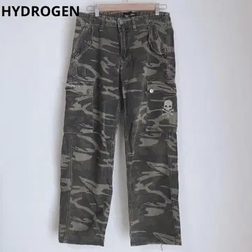 하이드로겐 카고 팬츠 포켓 카모 패턴 남성용 하의 카키 30