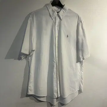 90s 랄프 로렌 화이트 버튼 다운 반팔 셔츠