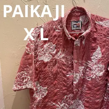 PAIKAJI 파이카지 카리유시 의류 반팔 셔츠 XL 꽃무늬 빨간색