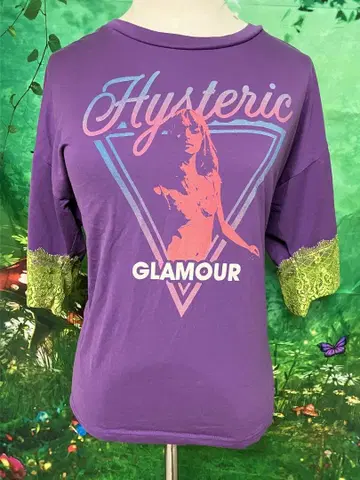 새상품급 Hysteric Glamour 레이스 소매 티셔츠