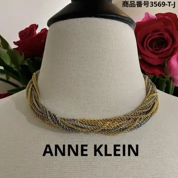 ANNE KLEIN 실버 & 골드 체인 믹스 목걸이