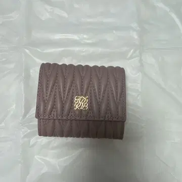 핑크 퀼팅 3단 폴더형 지갑
