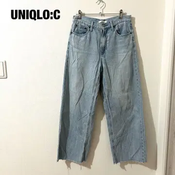 UNIQLO:C 화제의 인기 상품 유니클로 와이드 스트레이트 청바지 슬릿