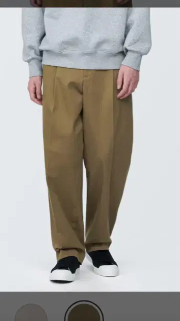 MUJI 스트레치 치노 턱 와이드 팬츠 73 사이즈
