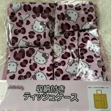 헬로키티 레오파드 무늬 산리오 아베일 수납 케이스 포함 티슈 케이스