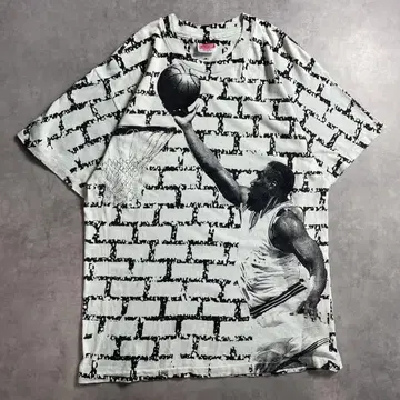 90년대 USA Hanes 농구 올 패턴 vintage T-shirt