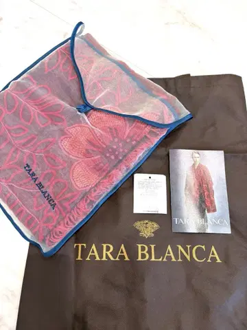 새상품! 고급! TARA BLANCA 자수 스톨 레드