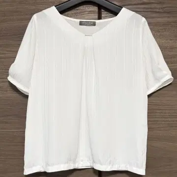 UNITED ARROWS 참 포함 스트라이프 패턴 쉬폰 블라우스