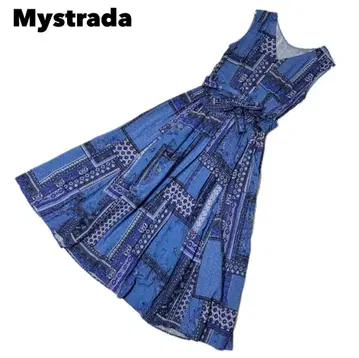컨디션 최상 Mystrada 마이 스트라다 패치워크 패턴 원피스 38