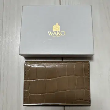 미사용 와코우 와코우 패스 케이스 카드 케이스 악어 엠보싱 가죽 정품