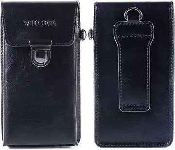 VIIGER 홀스터 가죽 남성용 벨트 클립 파우치 스마트폰