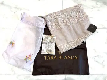 신상품! 고급! 타라 블랑카 TARA BLANCA 자수 스톨 펄 핑크