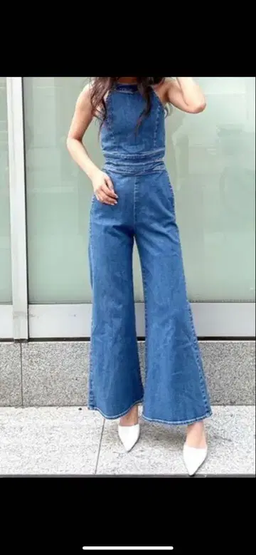 GYDA 데님 플레어 올인원