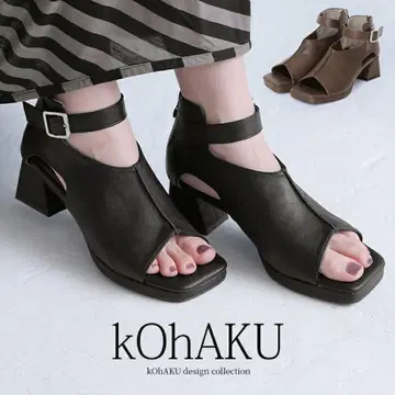 kOhAKU 스퀘어 오픈토 샌들