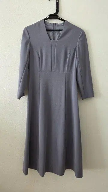 ICHIE 블루 그레이 긴팔 원피스